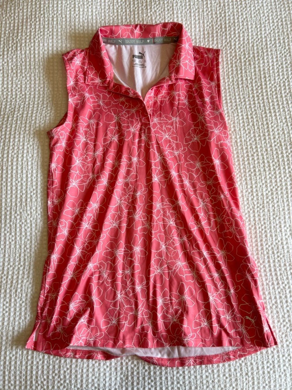 Puma Pink Floral Golf Polo Top
